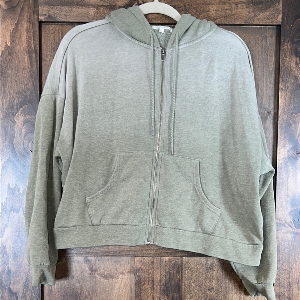 Olive Green Zip-Up Hoodie
